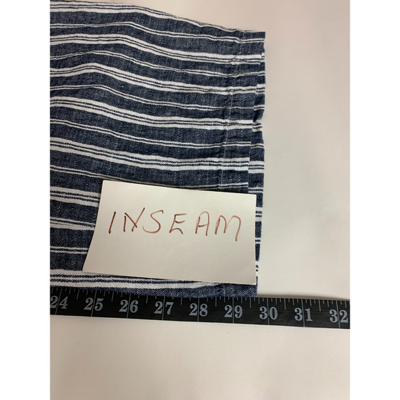 Old Navy Pants Womens Size XL Navy & White Striped Linen Blend Beach Coastal - Picture 6 of 9